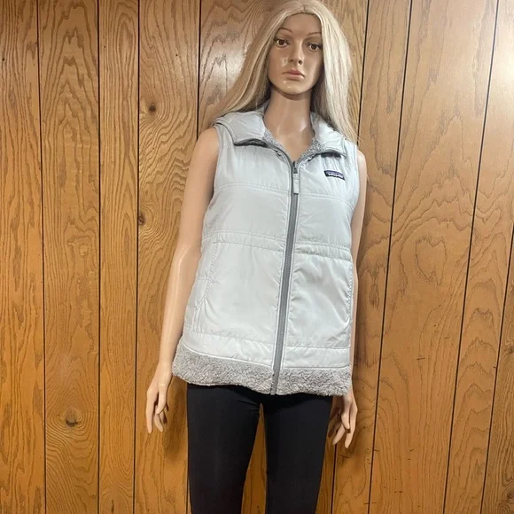 Patagonia" Vest Los Gatos -Hooded-Reversible-Gray - Picture 2 of 16